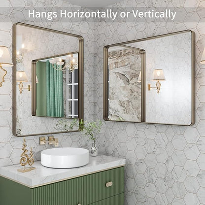 LOAAO 28”X36” Bronze Bathroom Mirrors