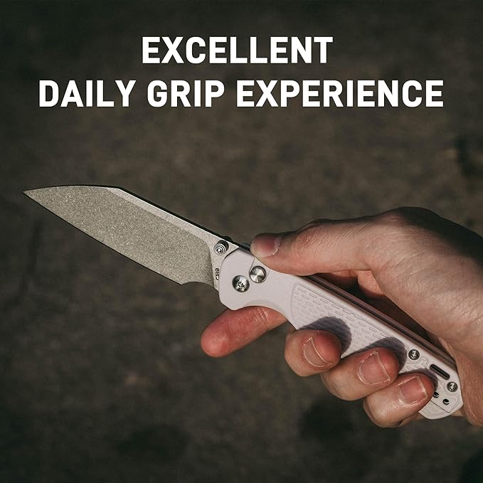 CJRB Pyrite-Light Pocket Knife for Men, 3.34'' S90V Steel Blade EDC Knife with Pocket Clip for Camping Hiking(J1945G)
