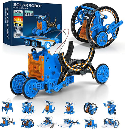 AESGOGO 12 in 1 STEM Solar Power Robot Kits Toys for Boys Age 8-13, Science Educational Robot Building Kit for Kids, DIY Experiment Set Birthday Gifts for 8 9 10 11 12 Years Old Boys Girls Teens
