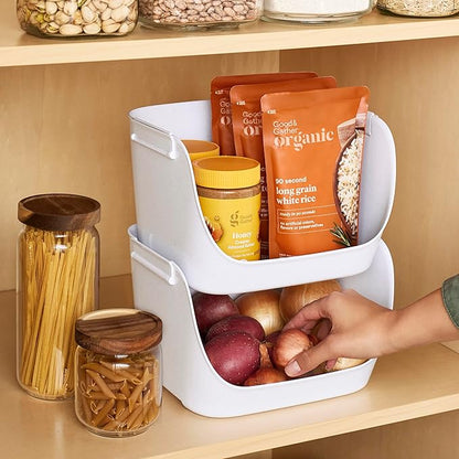 YouCopia ShelfBin Stacking Pantry Bins, Stackable Storage Basket Organizers