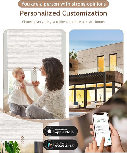Kincmo Motorized Blinds with Remote, 100% Blackout Motorized Roller Shades Work