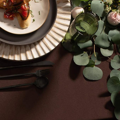 Gee Di Moda Rectangle Tablecloth - 60 x 102 Inch Chocolate Table Cloth for 6 Foot Rectangle Table - Heavy Duty Washable Fabric - for 6 Ft Buffet Table, Holiday Party, Dinner, Wedding & Baby Shower