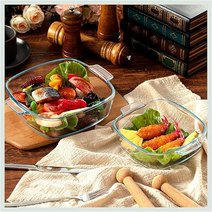 Maxcheck 2 Pieces Glass Casserole Dish