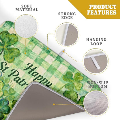 St Patrick's Day Shamrock Dish Drying Mat