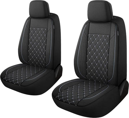 YGL Breathble Car Seat Covers Front Set,Washable Seat Covers for Cars,Premium Cloth Car Seat Protectors,Interior Covers for Cars,Sedan Van Truck SUV(Black/Gray)