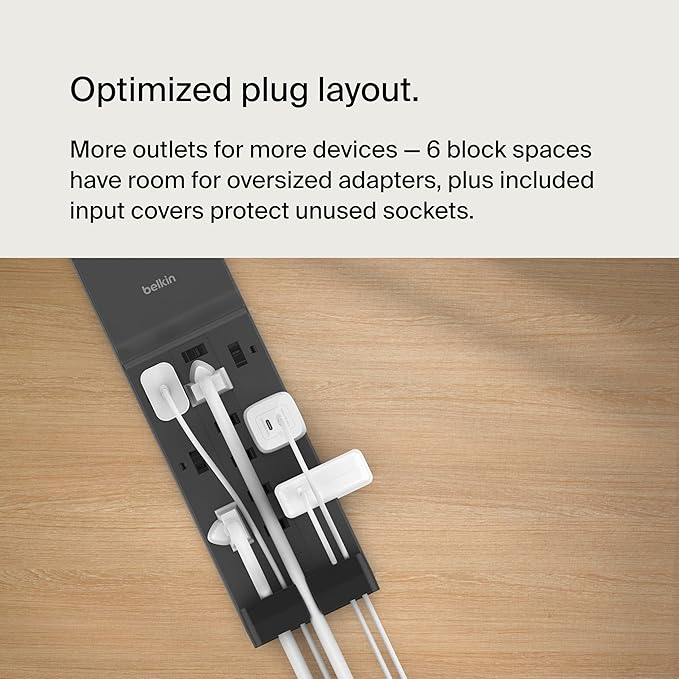 Belkin 12-Outlet Surge Protector Power Strip w/ 12 AC Outlets & 8ft Flat Plug