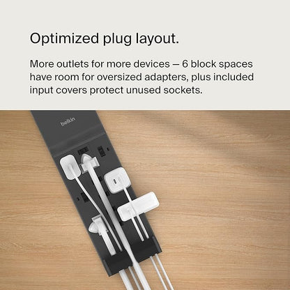 Belkin 12-Outlet Surge Protector Power Strip w/ 12 AC Outlets & 8ft Flat Plug