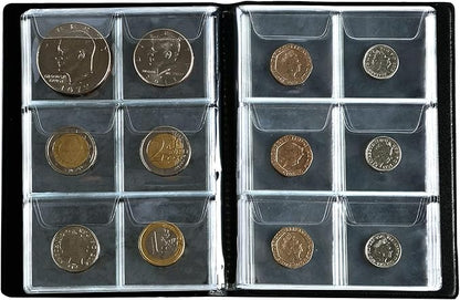 Coin Collection Album 60 Pockets - 4.5x4.5cm/1.8x1.8 inch Coin Holder Book Coin Storage Album Money Penny Pocket for Collectors Green CS0106GR
