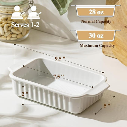 Small Casserole Dishes for Oven - 30 Oz Ceramic Baking Dish - 9x5 Rectangular
