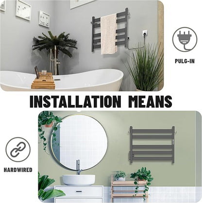 K&KALONZO Towel Warmer for Bathroom, Wall-Mounted 5-Bar Heated Towel Rack