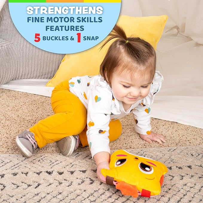Buckle Toys - BokBok Chicken - Learning Activity Toddler Plane Travel Essential Toy - Develop Motor Skills and Problem Solving