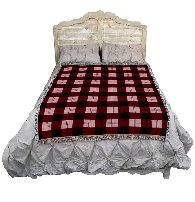 Pure Country Weavers Plaid Blanket Watermelon - Patterns Gift Tapestry Throw Woven from Cotton - Made in The USA (72x54)