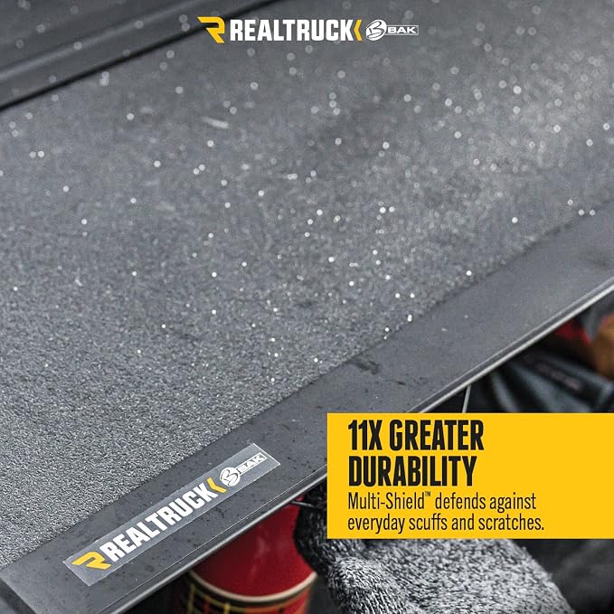 RealTruck BAK MX4 TS Hard Folding Truck Bed Tonneau Cover | 449120TS | Fits 2014-2019 Chevy/GMC Silverado/Sierra 1500/2500/3500 19' LTD/Lgcy 5' 9" Bed (70.8")