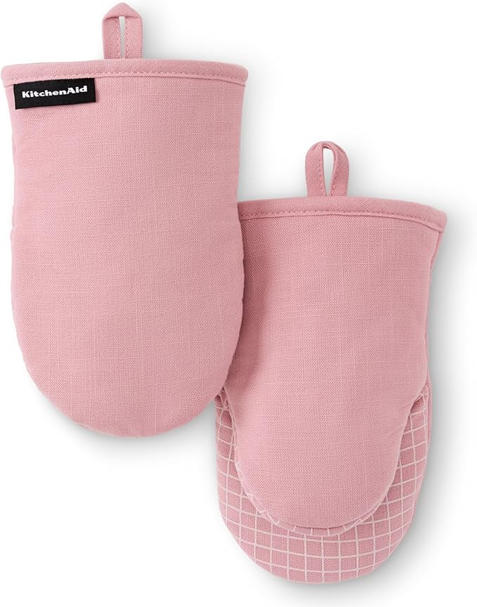 KITCHENAID Gourmet Series Gridlines Mini Oven Mitts 2-Pack Set, Heat Resistant