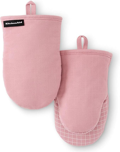 KITCHENAID Gourmet Series Gridlines Mini Oven Mitts 2-Pack Set, Heat Resistant