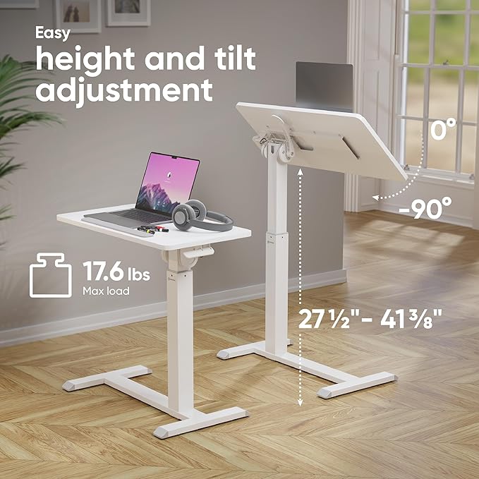 ONKRON Laptop Cart on Wheels, max Load up to 17.6 lbs, Small Rolling Table
