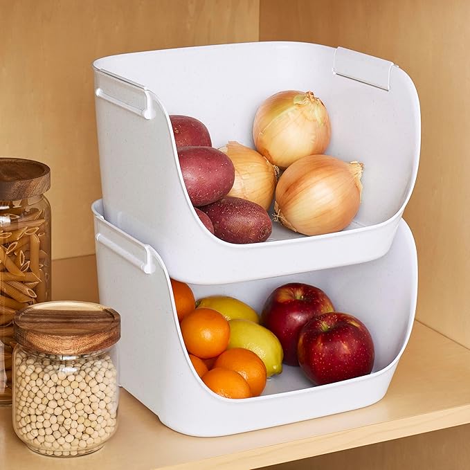 YouCopia ShelfBin Stacking Pantry Bins, Stackable Storage Basket Organizers