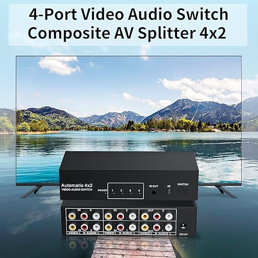 BolAAzuL RCA Switch Splitter 4 in 2 Out
