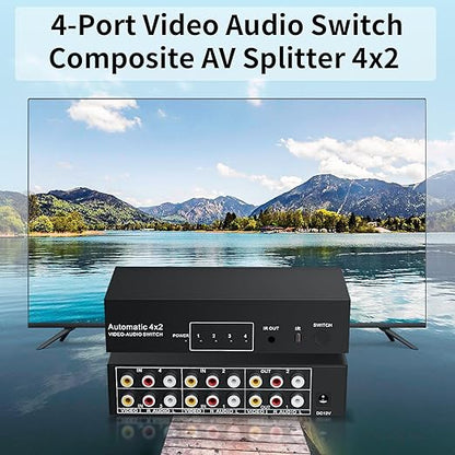 BolAAzuL RCA Switch Splitter 4 in 2 Out