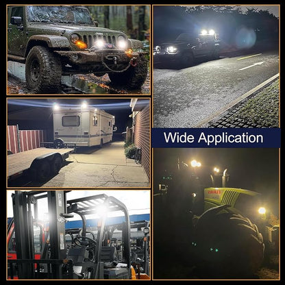 7 Inch Round LED Offroad Driving Lights for Truck, 201W 10000lm Waterproof LED Work Lights, 12V 24V Flood Spot Beam Headlight Fog Lights for Jeep ATV UTV SUV 4x4 Car RV, 2 Pack with Wiring Harness