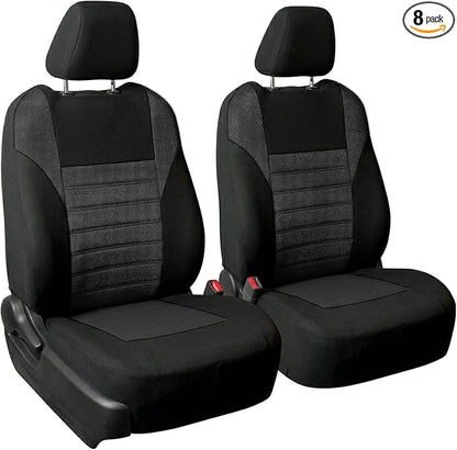 FH Group Automotive Car Seat Covers Front Set Premium 3D Air Mesh Front Seat Covers, Airbag Compatible Universal Fit Interior Accessories for Cars Trucks and SUVs - Black