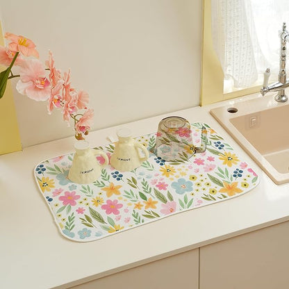 Spring Dish Drying Mat 18x24 Inches