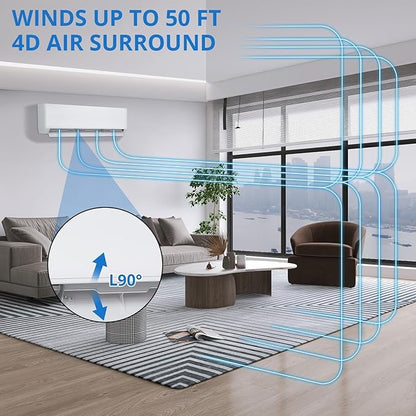 9000 BTU Mini Split Air Conditioner and Heat Pump | 19 SEER2, WiFi & Alexa