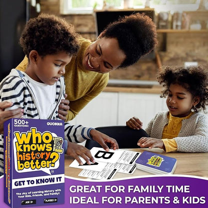 QUOKKA Who Knows Better? - History - Family Card Trivia Game | Fun Learning & Educational Questions for Families | Suitable for Boys & Girls