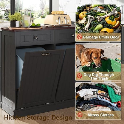 Tilt Out Trash Can Cabinet Dog Proof