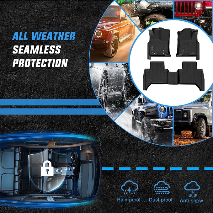 Nilight Floor Mats for Toyota Tacoma Double Cab 2005 2006 2007 2008 2009 2010 2011 2012 2013 2014 2015 All Weather Custom Fit Heavy Duty Floor Liners