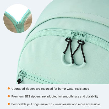 Carry On Travel Backpack For Women, 18 Inch Water Resistant Large Backpack Lightweight Bookbag For Men, 8x14x18 Personal Item Bag Casual Daypack Backpacks For Work Office Commuter (Cyan)