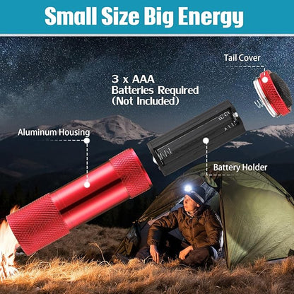VIHOSE 20 Pcs Mini Flashlights Bulk, Bright Aluminum Handheld Flash Light with Lanyard Small LED Flashlights for Night Reading Emergency Hurricane Camping Hiking, Batteries Not Included(Cute)