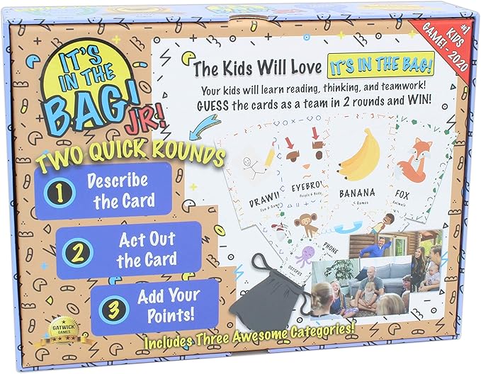 It's in The Bag! Jr. - A Charades Game for Kids and Family! - Interactive Picture Charades Board Games for Family Night, Board Games for Kids 4-6/6-8/8-12 - Games for Family Game Night with Kids