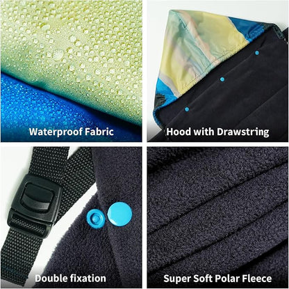 Waterproof Stadium Blanket, Fleece Camping Blanket Wearable Soft Warm Camp Blanket for Outdoor Camping, Picnic, Stadium, Sports, Beach, Car