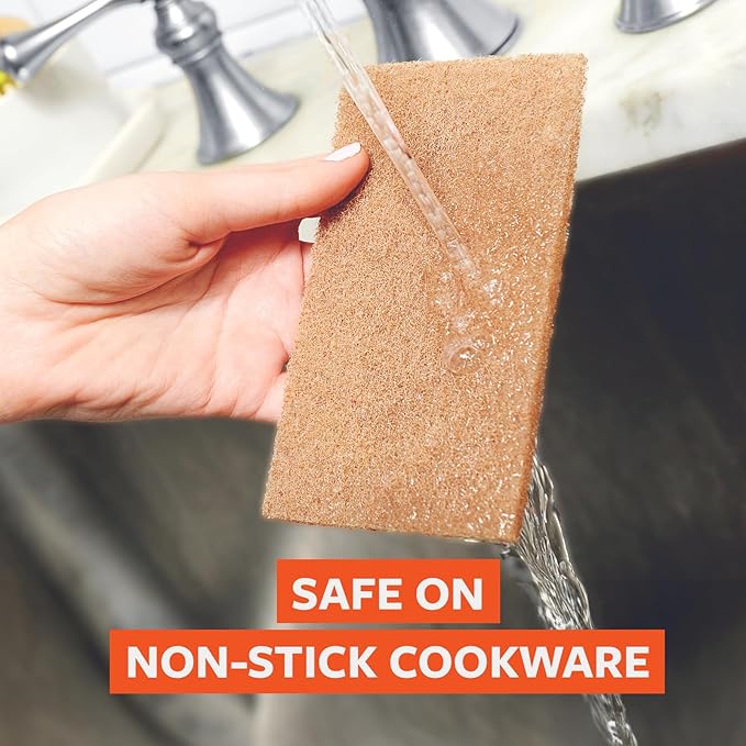 Full Circle Neat Nut, Walnut Scour Pads – Pack of 8 – Powerful, Non-Scratch