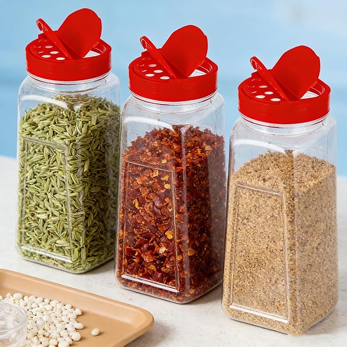 Yopay 8 Pack Large Spice Jar, 32oz Seasoning Shaker, Plastic Spice Container