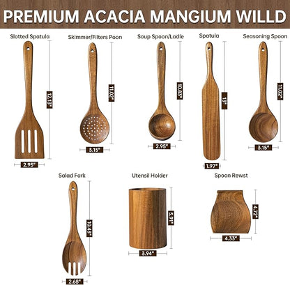 Wooden Utensil Set 8 Pcs