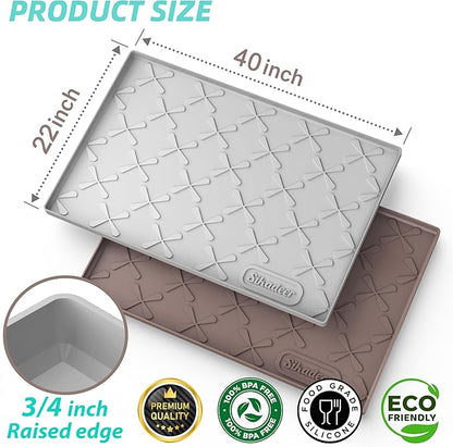 SIKADEER 40" x 22" Under Sink Mat Waterproof, Silicone Mat Kitchen Drawer Shelf
