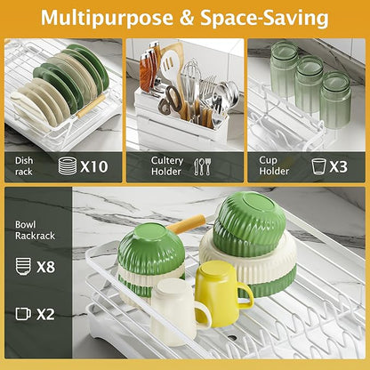 Epicano Dish Drying Rack for Kitchen Counter, Space-Saving Dish Rack, Rustproof