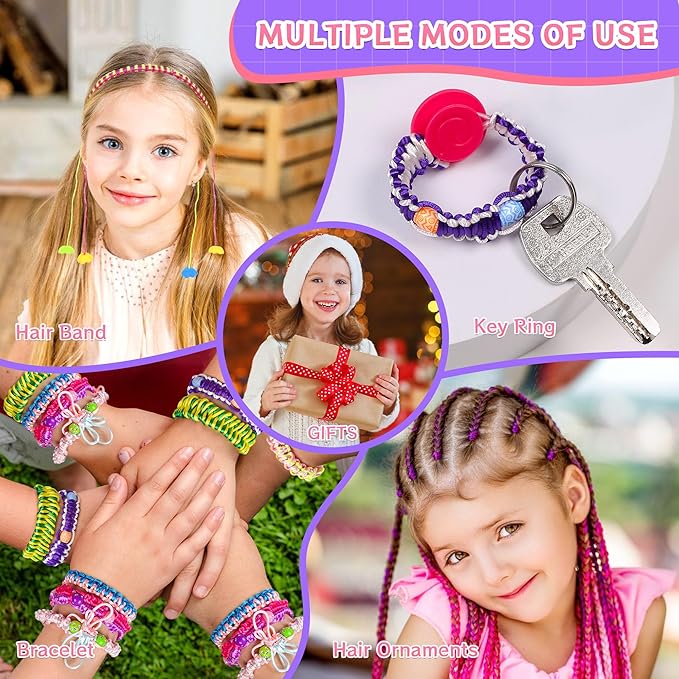Gift for Girl 7 8 9 11 12 Year Old, Friendship Bracelet Making Kit Toys, Arts and Crafts for Kids Age 8-12, Best Birthday Present Top Popular DIY Jewelry Bracelet String Maker
