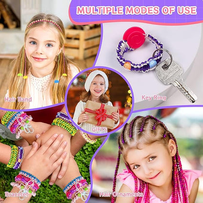 Gift for Girl 7 8 9 11 12 Year Old, Friendship Bracelet Making Kit Toys, Arts and Crafts for Kids Age 8-12, Best Birthday Present Top Popular DIY Jewelry Bracelet String Maker