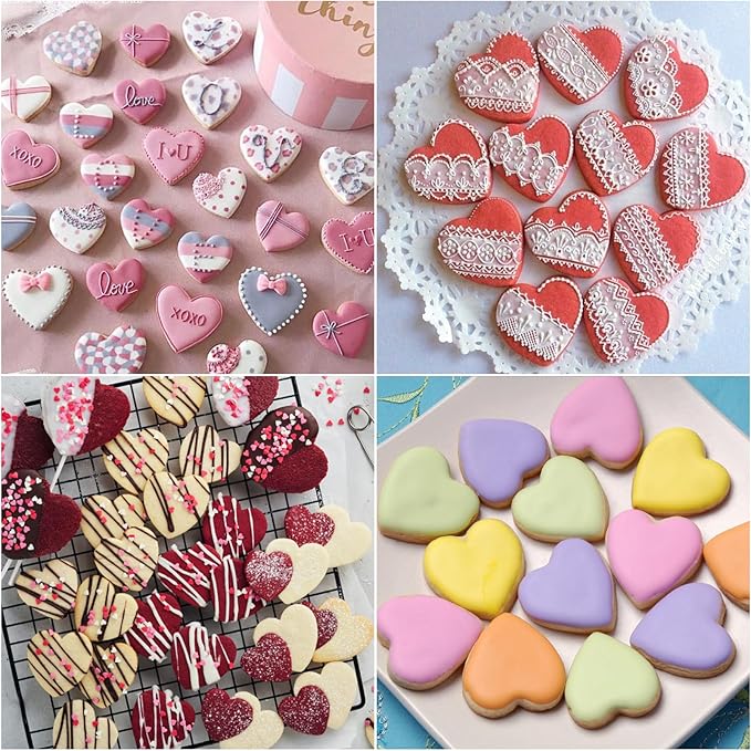 AIERSA Mini Heart Cookie Cutter, 20 Cavity 1.3 Inch Small Tiny Heart Shaped