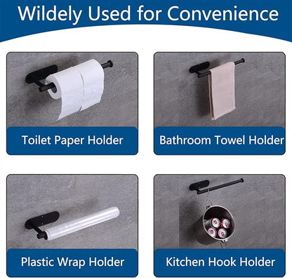 Paper Towel Holder with 2 Hooks-Under Cabinet Paper Towel Holder