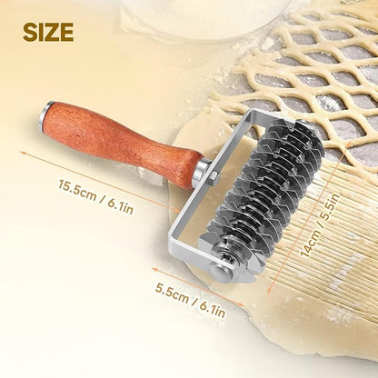 Pastry Lattice Roller Cutter, Stainless Steel Dough Cutter Wheel