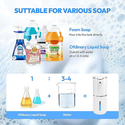 2 Pack Automatic Foaming Soap Dispenser, Touchless Foam Soap Dispenser