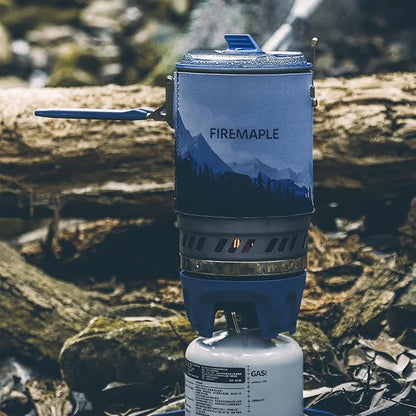 Fire Maple Polaris Pressure Regulator Cooking System | Portable Camping Backpacking Gas Stove with Piezo Ignition POT Support & Stand | Compact Gas Stove Burner for Hiking Bushcraft Trekking (Blue)
