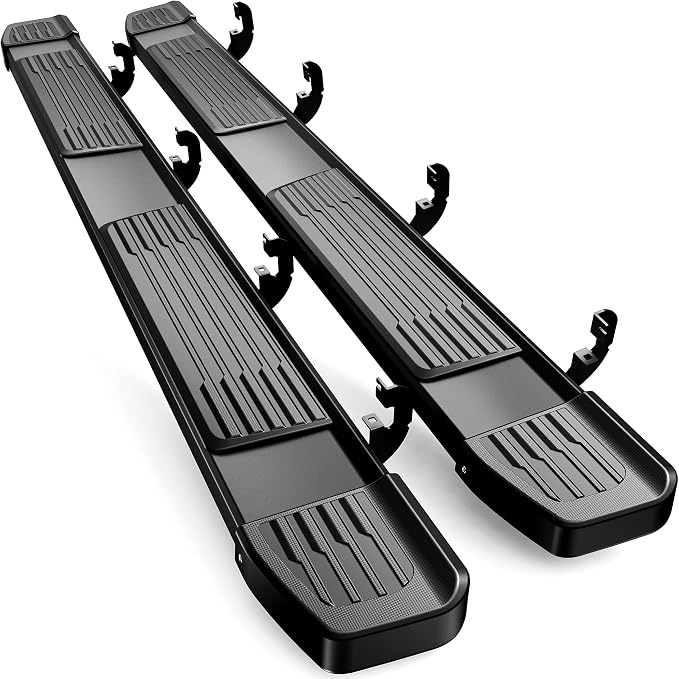 AUTOSAVER88 6 Inches Running Boards Compatible with 2019-2026 Chevy Silverado/GMC Sierra 1500 Crew Cab, 2020-2026 2500HD 3500HD, Black Stainless Steel Side Steps Nerf Bars