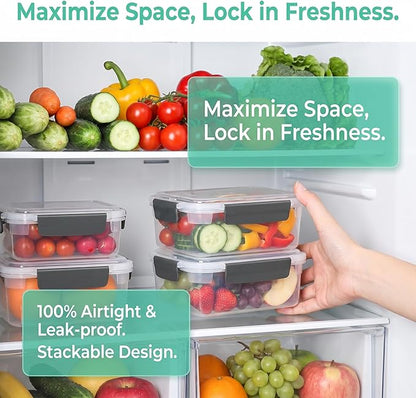 YORY 7 cup Plastic Food Storage Containers