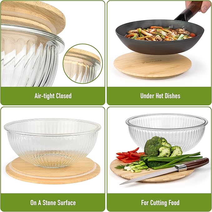 Stackable Space-Saving Set of 5 Nesting Glass Bowls