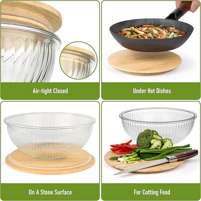 Stackable Space-Saving Set of 5 Nesting Glass Bowls